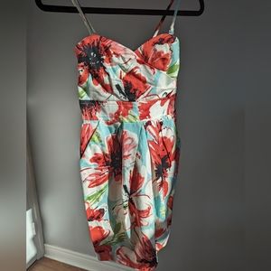 Floral Sweetheart Dress with Pockets